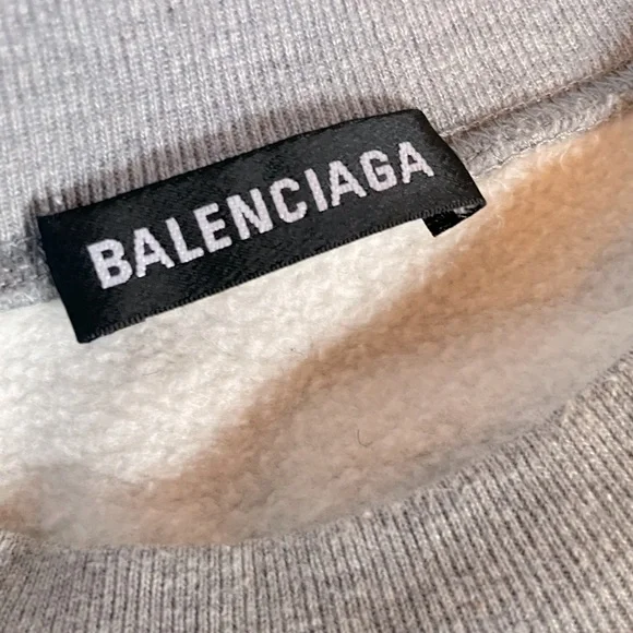 Balenciaga Gray Crewneck with Blue and Red Details - Picture 9 of 14